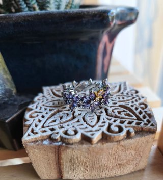 Anillo floral de Plata