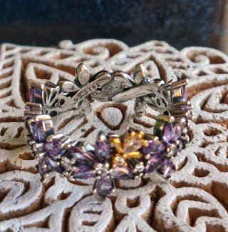Anillo floral de Plata