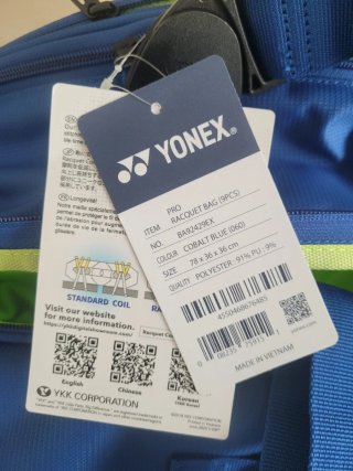 Raquetero Yonex blu per 9 racchette NUOVO