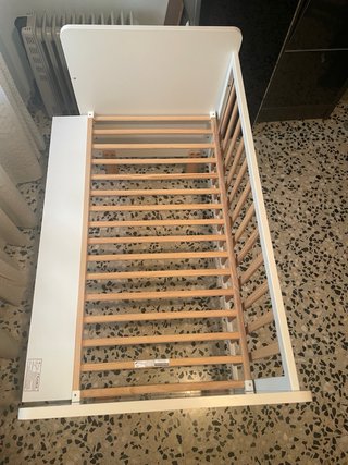 Cuna bebé madera blanca y natural