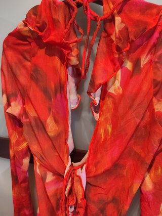 Camisa transparente tropical talla única