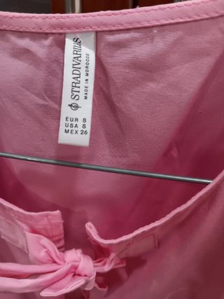 Blusa rosa con lazos Talla S