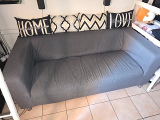 Divano e letto tessuto grigio