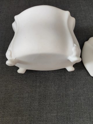 Caja joyero antigua porcelana blanca biscuit