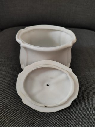 Caja joyero antigua porcelana blanca biscuit