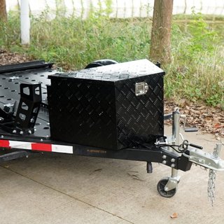 Caja de Lengua de Remolque, Caja de Herramientas de Placa de Diamante de Aleación de Aluminio, Caja de Almacenamiento de Remolque de Servicio Pesado con Cerradura y Llaves, Caja de Lengua de Remol...