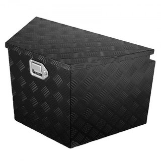 Caja de Lengua de Remolque, Caja de Herramientas de Placa de Diamante de Aleación de Aluminio, Caja de Almacenamiento de Remolque de Servicio Pesado con Cerradura y Llaves, Caja de Lengua de Remol...