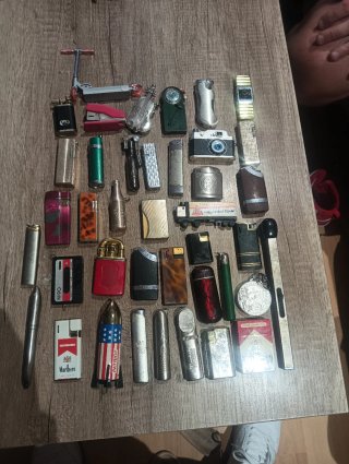 Lote de mecheros antiguos de colección