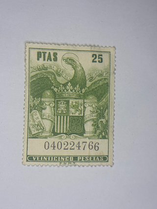 Sello 25 Pesetas Águila