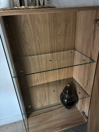 Mueble Vitrina Madera y Cristal