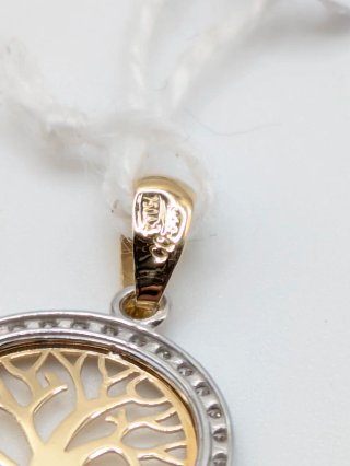 Colgante Oro 18k Árbol de la Vida Circonitas