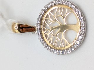 Colgante Oro 18k Árbol de la Vida Circonitas