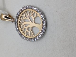 Colgante Oro 18k Árbol de la Vida Circonitas