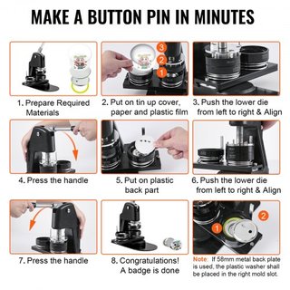 Máquina de Hacer Botones, Kit de Prensa de Botones de Múltiples Tamaños de 1+2.25 Pulgadas, Regalos DIY para Niños, Suministros para Hacer Botones con 500 Piezas de Botones y Cortador Circular y L...