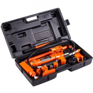 Kit Porta Poder de 4 Toneladas, Gato Hidráulico Portátil con Manguera de Aceite de 3.9 pies/1.2 m, Kit de Reparación de Estructura de Carro con Estuche de Almacenamiento para Reparación de Autos, ...