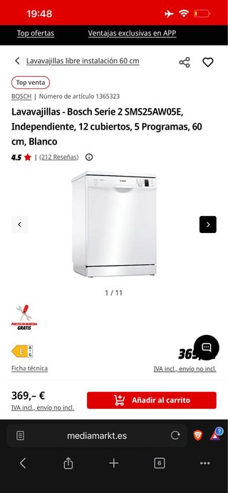 Lavavajillas Bosch Serie 2 SMS25AW05E