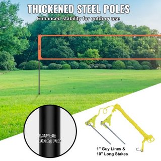 Sistema de Red de Voleibol Portátil para Exterior, Postes de Aluminio de Altura Ajustable, Juego de Voleibol Profesional con Voleibol de PVC, Bomba, Bolsa de Transporte, Red de Voleibol de Alta Re...