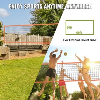 Sistema de Red de Voleibol Portátil para Exterior, Postes de Aluminio de Altura Ajustable, Juego de Voleibol Profesional con Voleibol de PVC, Bomba, Bolsa de Transporte, Red de Voleibol de Alta Re...