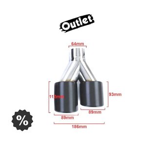 FE COLA ESCAPE SALIDA DOBLE UNIVERSAL 2x 89MM ACERO INOX NEG