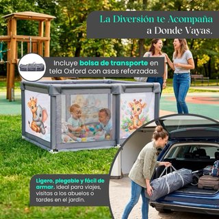 Parque infantil bebe 120x120x75cm Ducory