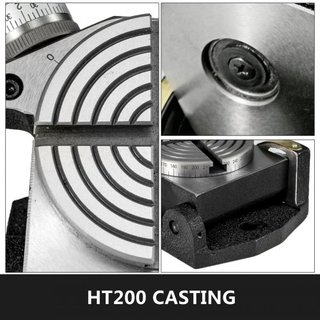 Mesa Rotativa de 4 PULGADAS/100 MM Mesa Rotativa Horizontal Vertical de 4 Ranuras para Máquina Fresadora MT-2 Mesa Rotativa para Fresado Mesa Rotativa de Precisión de 360 Grados para Fresado Prens...