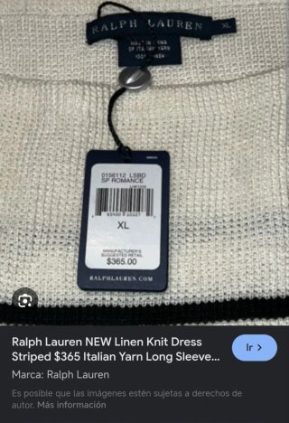 Vestido Rayas Ralph Lauren Blanco y Negro