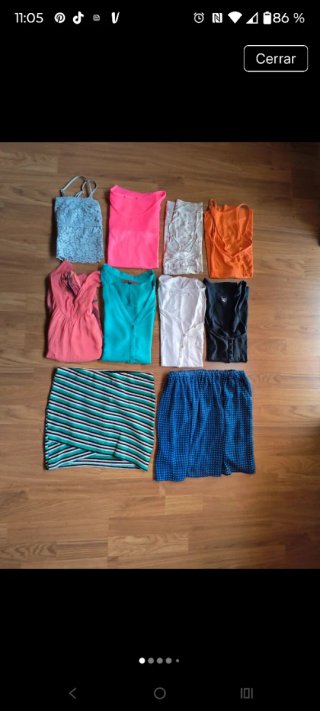 Lote 8 camisetas+2 faldas, Talla S-L