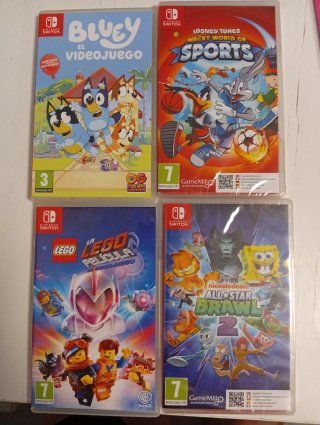 Juegos Nintendo Switch: Bluey, Looney Tunes, Lego,