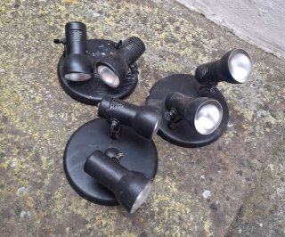 Lote 3 Plafones Focos Negro Metal
