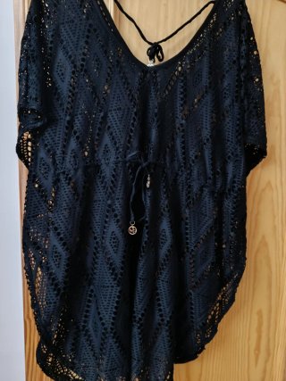 Vestido playero negro talla 50/52