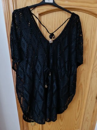 Vestido playero negro talla 50/52