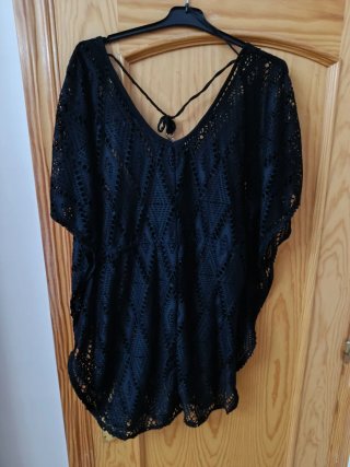 Vestido playero negro talla 50/52