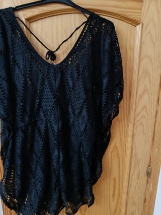 Vestido playero negro talla 50/52