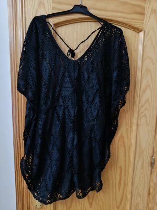 Vestido playero negro talla 50/52