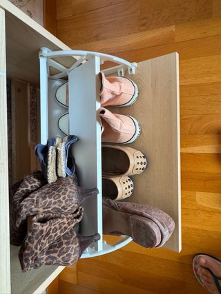 Zapatero dos compartimentos, efecto roble.