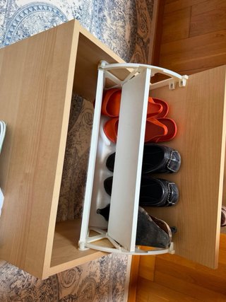 Zapatero dos compartimentos, efecto roble.