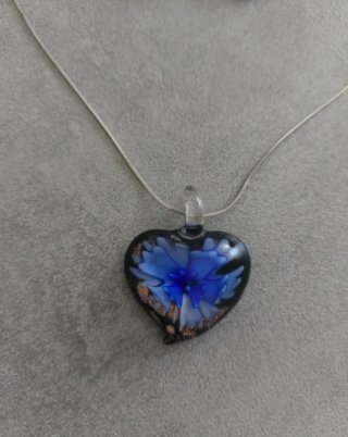 Collana con ciondolo a cuore + orecchini