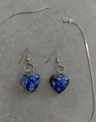 Collana con ciondolo a cuore + orecchini