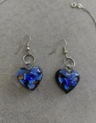 Collana con ciondolo a cuore + orecchini