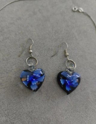 Collana con ciondolo a cuore + orecchini