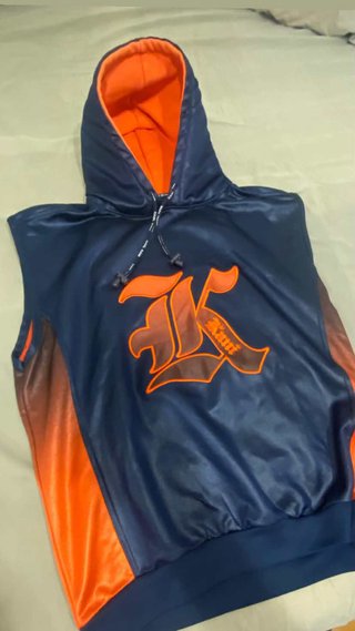 Sudadera sin mangas Karl Kani azul y naranja
