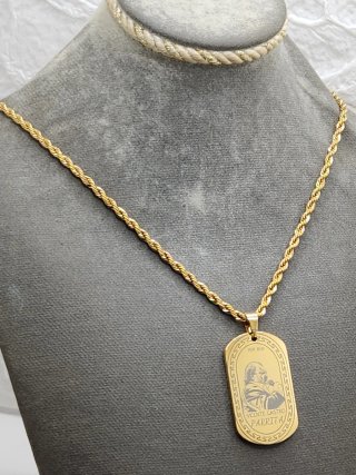 Medalla Parrita Acero Quirúrgico Chapado Oro