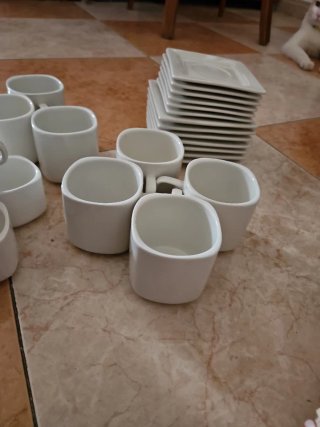 Juego de 10 tazas de porcelana