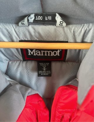 Plumífero Marmot Rojo y Gris