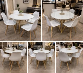 Mesa comedor redonda con 4 sillas