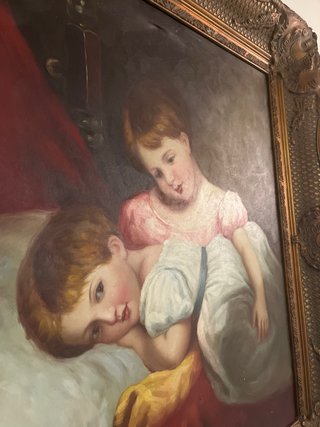 Cuadro al óleo: Dos hermanos