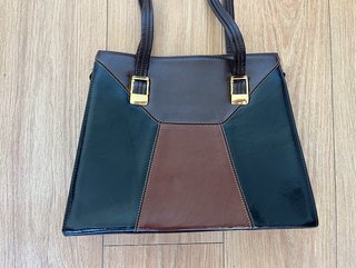 Bolso vintage negro y marrón años 60 70