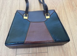 Bolso vintage negro y marrón años 60 70