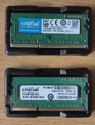 RAM Crucial DDR3L-1600 8GB (2x4)