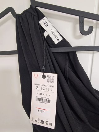 Vestido Zara Negro Asimétrico Talla S